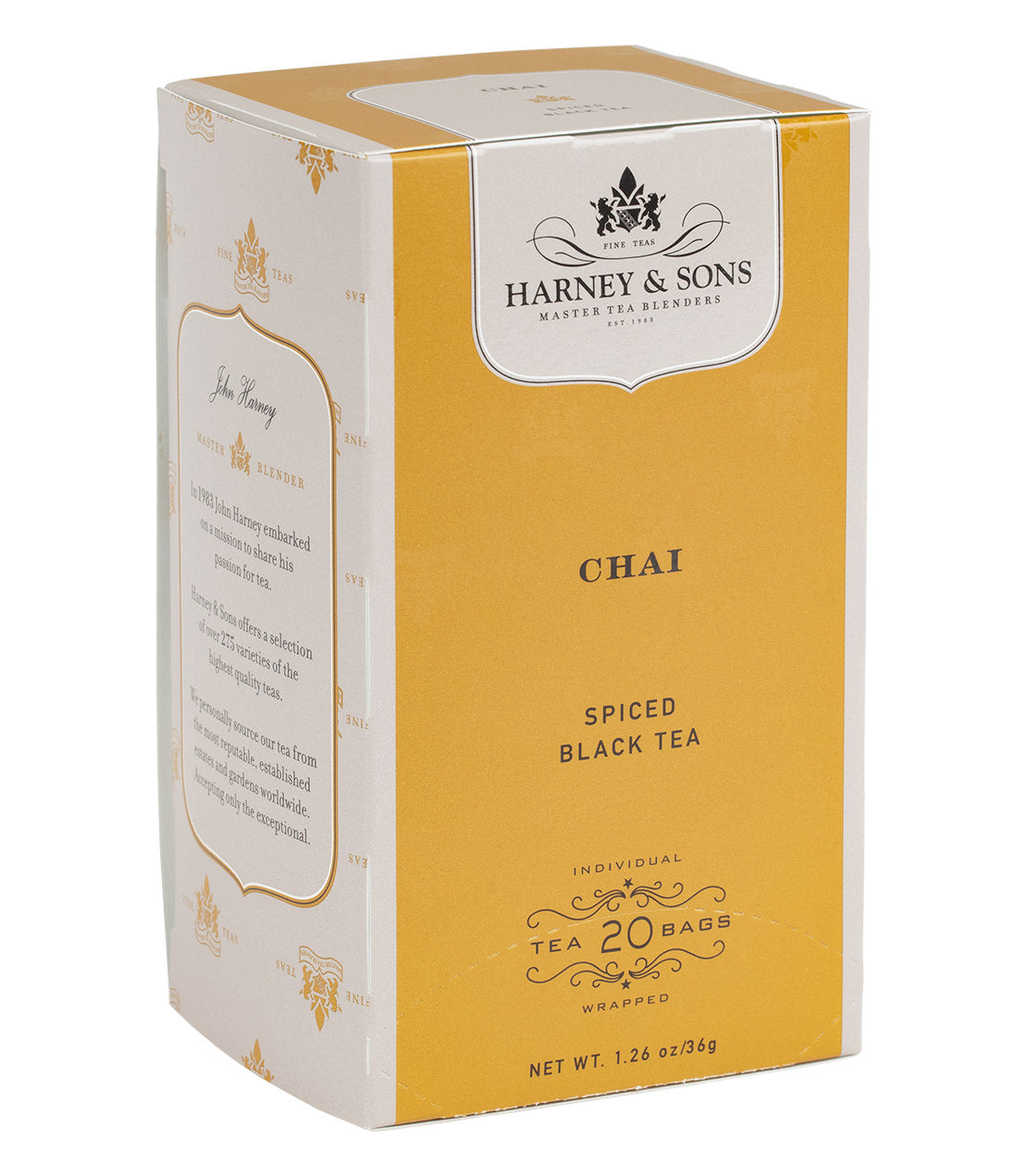 Harney & Sons Chai, Box of 20 Premium Teabags