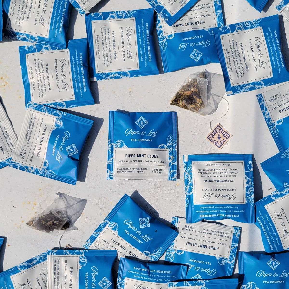 Piper and Leaf Piper Mint Blues Case of Individually Wrapped Tea Bags- 50ct