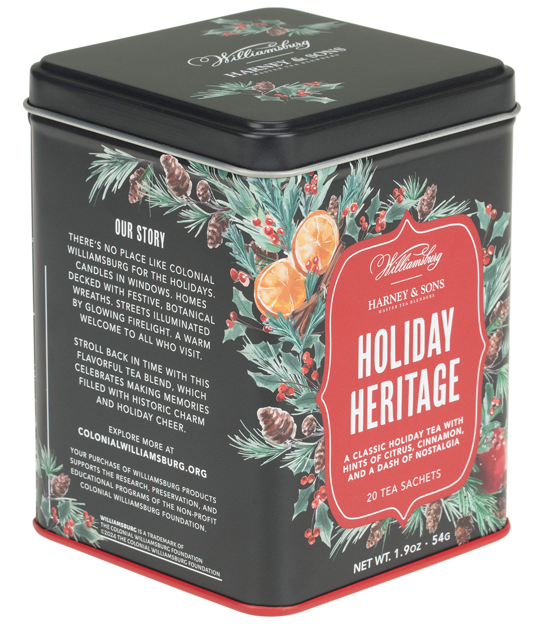 Harney & Sons Williamsburg Holiday Heritage Tea, Tin of 20 Sachets