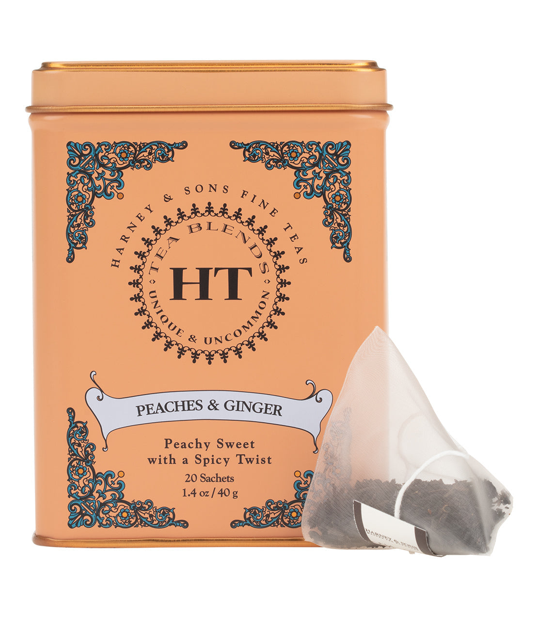 Harney & Sons Peaches & Ginger, HT Tin of 20 Sachets