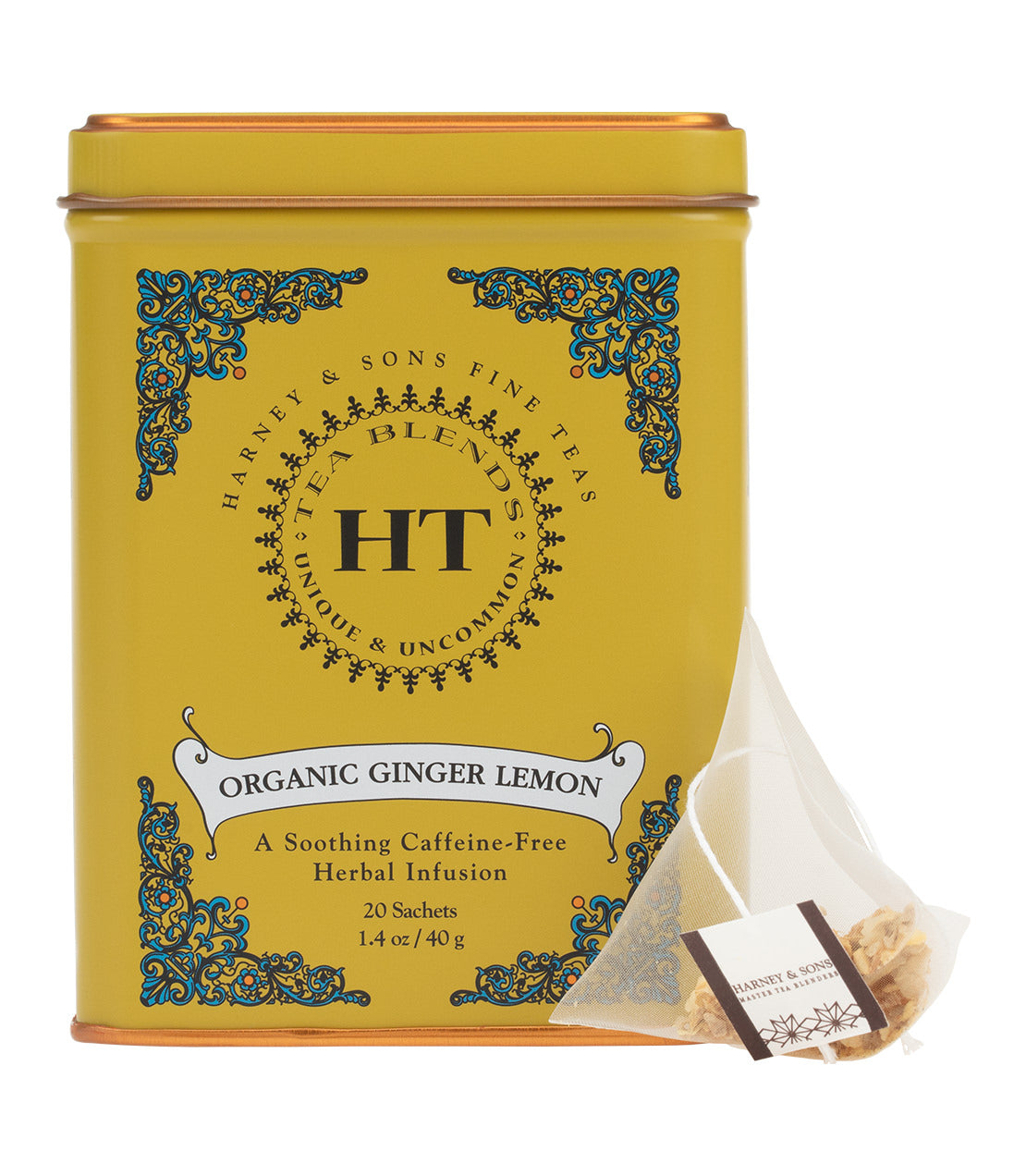 Harney & Sons Organic Ginger Lemon, HT Tin of 20 Sachets