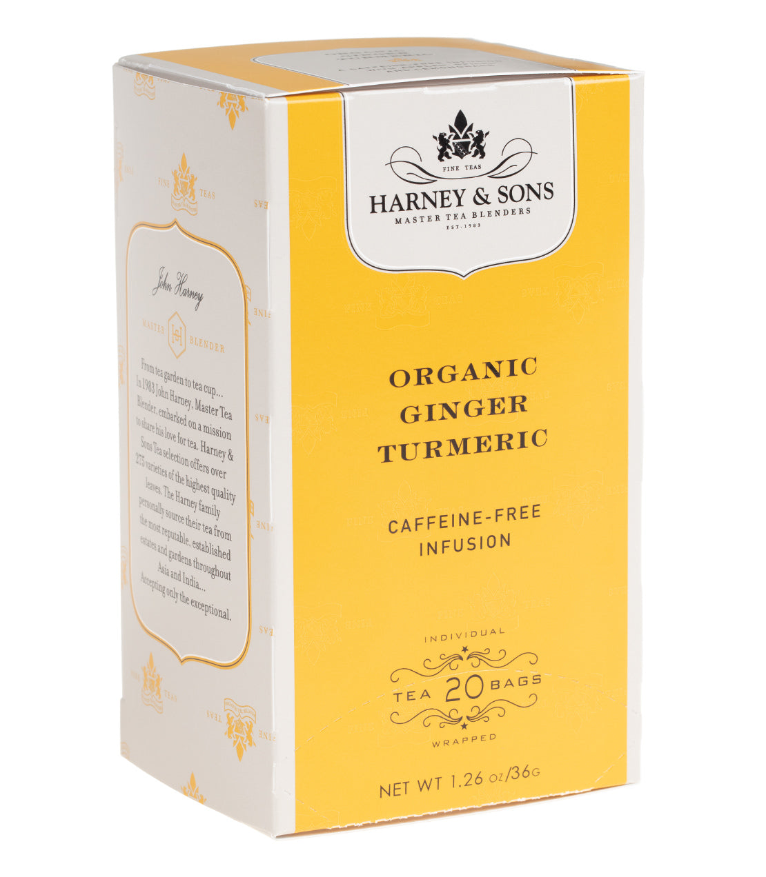 Harney & Sons Organic Ginger Turmeric, Box of 20 Premium Teabags