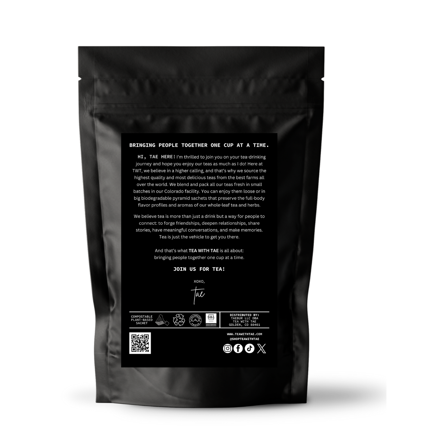 Tea with Tae White Peony Loose Leaf Pouch (3oz. Loose Leaf Tea)