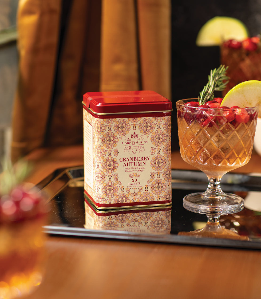 Harney & Sons Cranberry Autumn, Tin of 20 Sachets