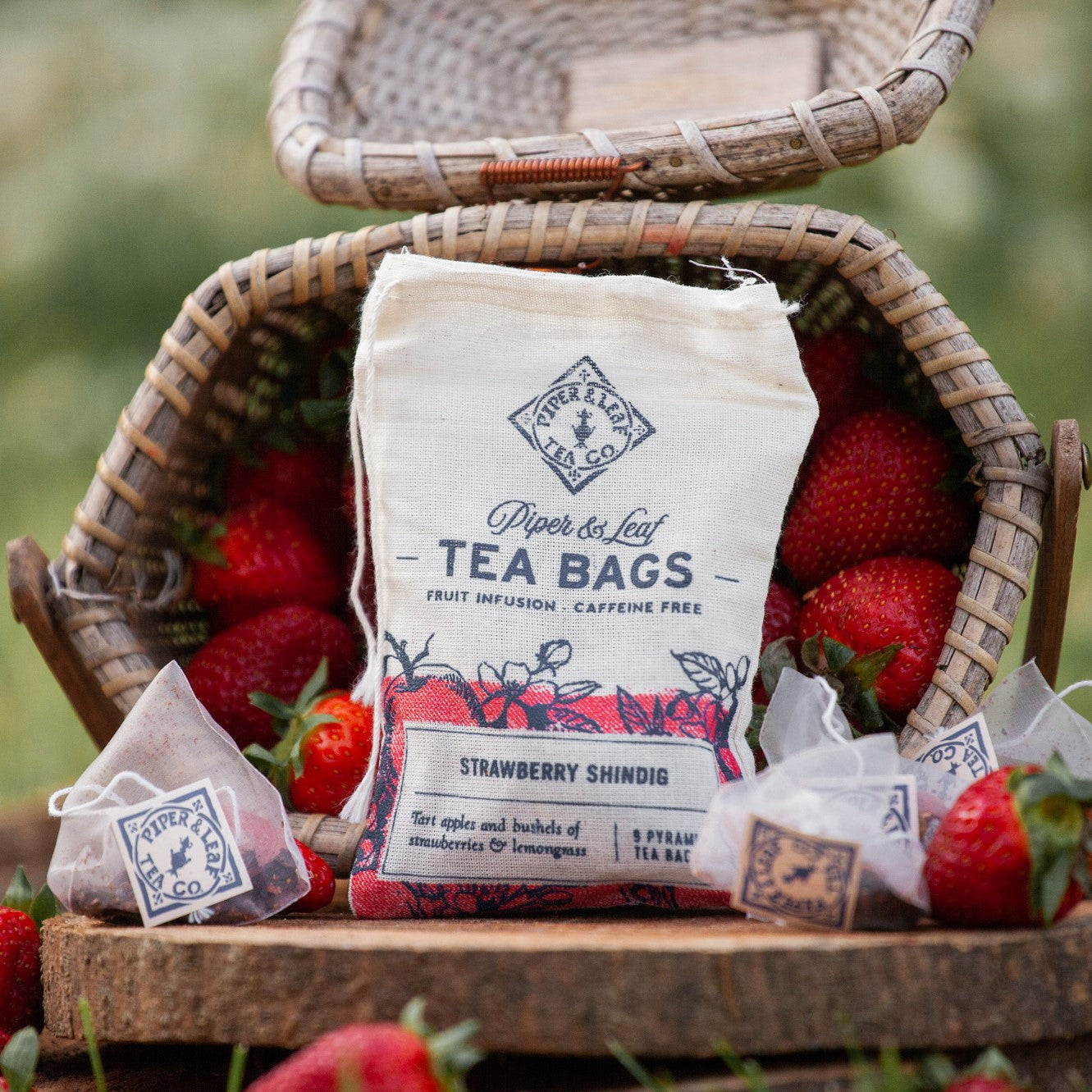 Piper and Leaf Strawberry Shindig 9ct Tea Bags in Muslin