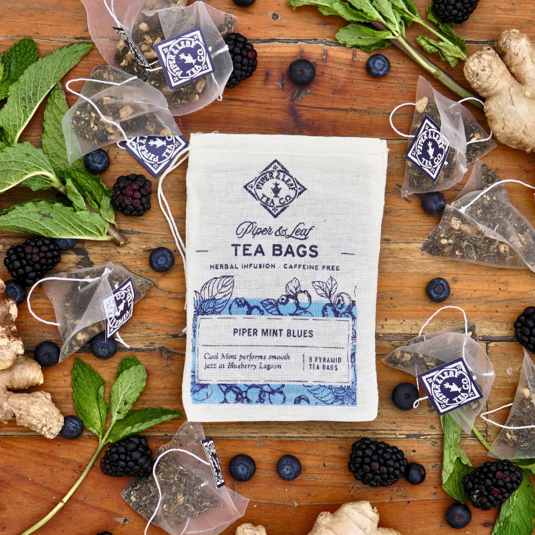 Piper and Leaf Piper Mint Blues 9ct Tea Bags in Muslin