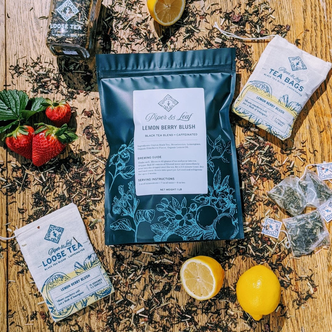 Piper and Leaf Lemon Berry Blush Bulk Sachets - 70ct Tea Bags