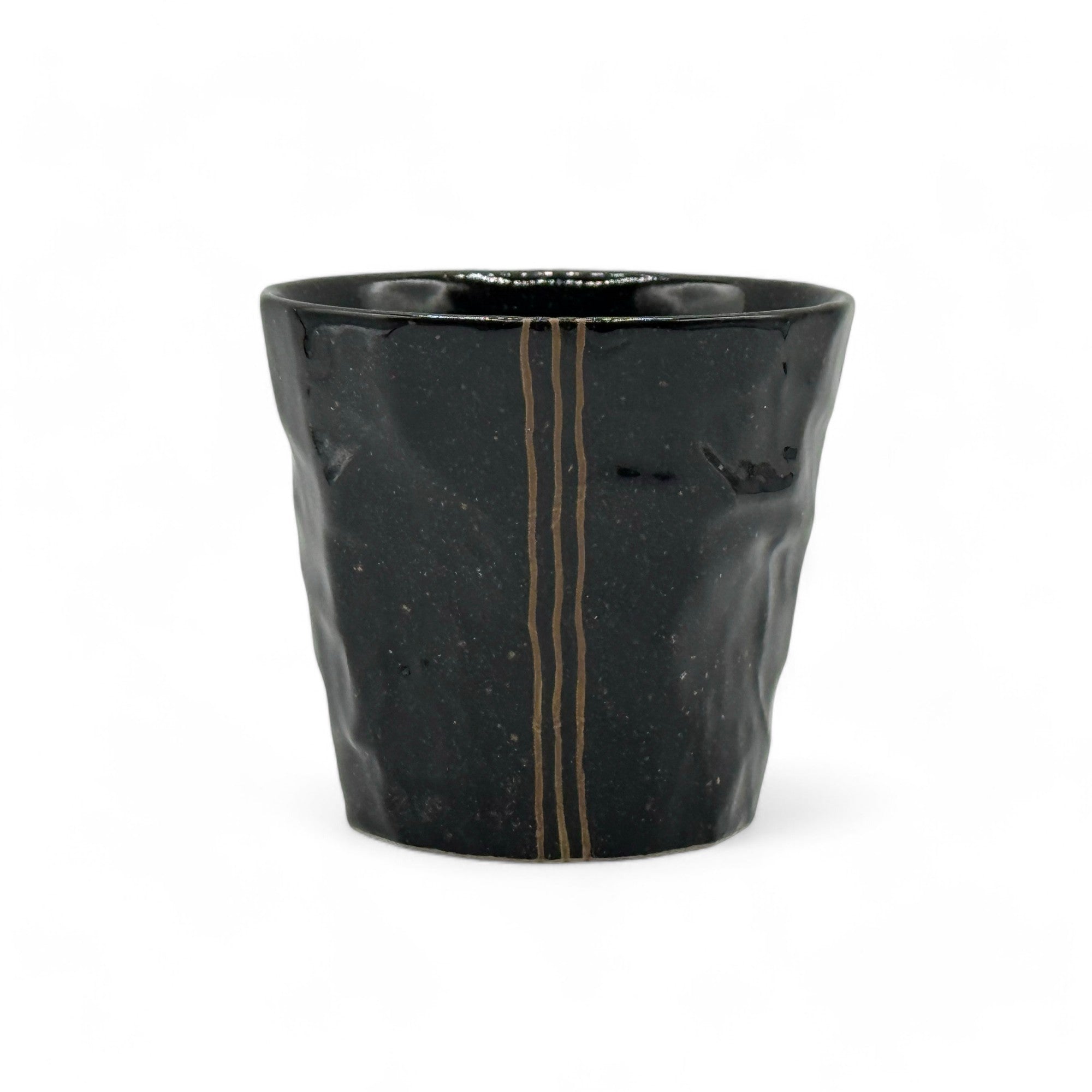Inoue Tea Kuro Rock Black Mino-yaki Yunomi - Japanese Teacup