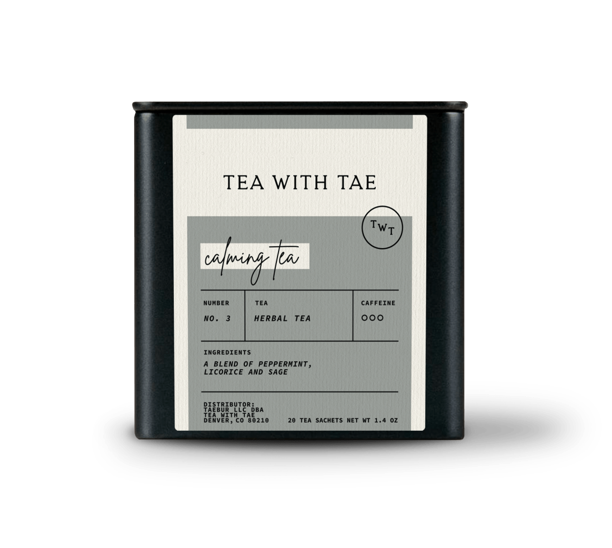 Tea with Tae Calming Tea Tin Gift (20 tea sachets)