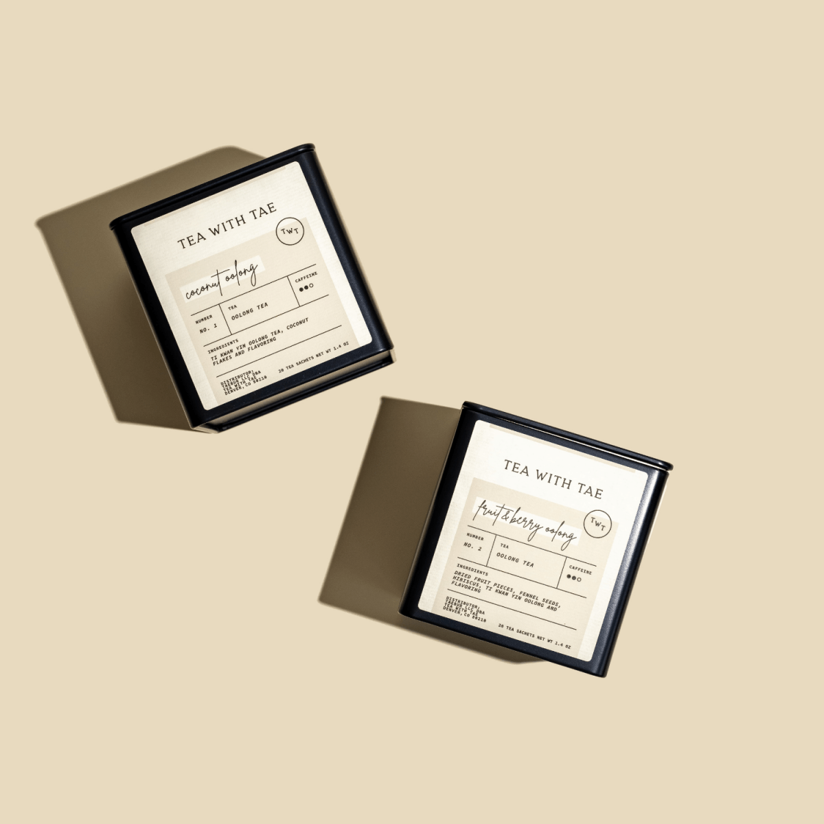 Tea with Tae Coconut Oolong Tea Tin Gift (20 tea sachets)