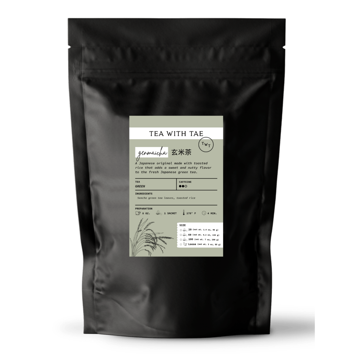 Tea with Tae Genmaicha (Traditional Japanese Green Tea) Pouch