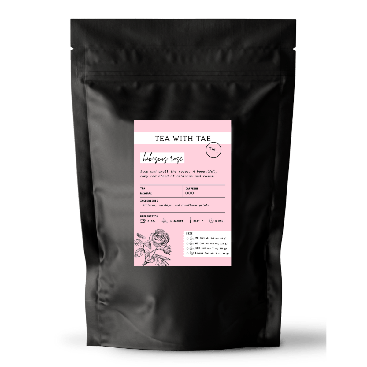 Tea with Tae Hibiscus Rose Pouch
