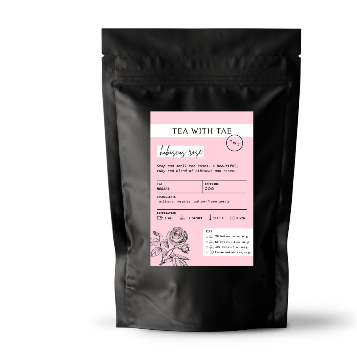 Tea with Tae Hibiscus Rose Pouch