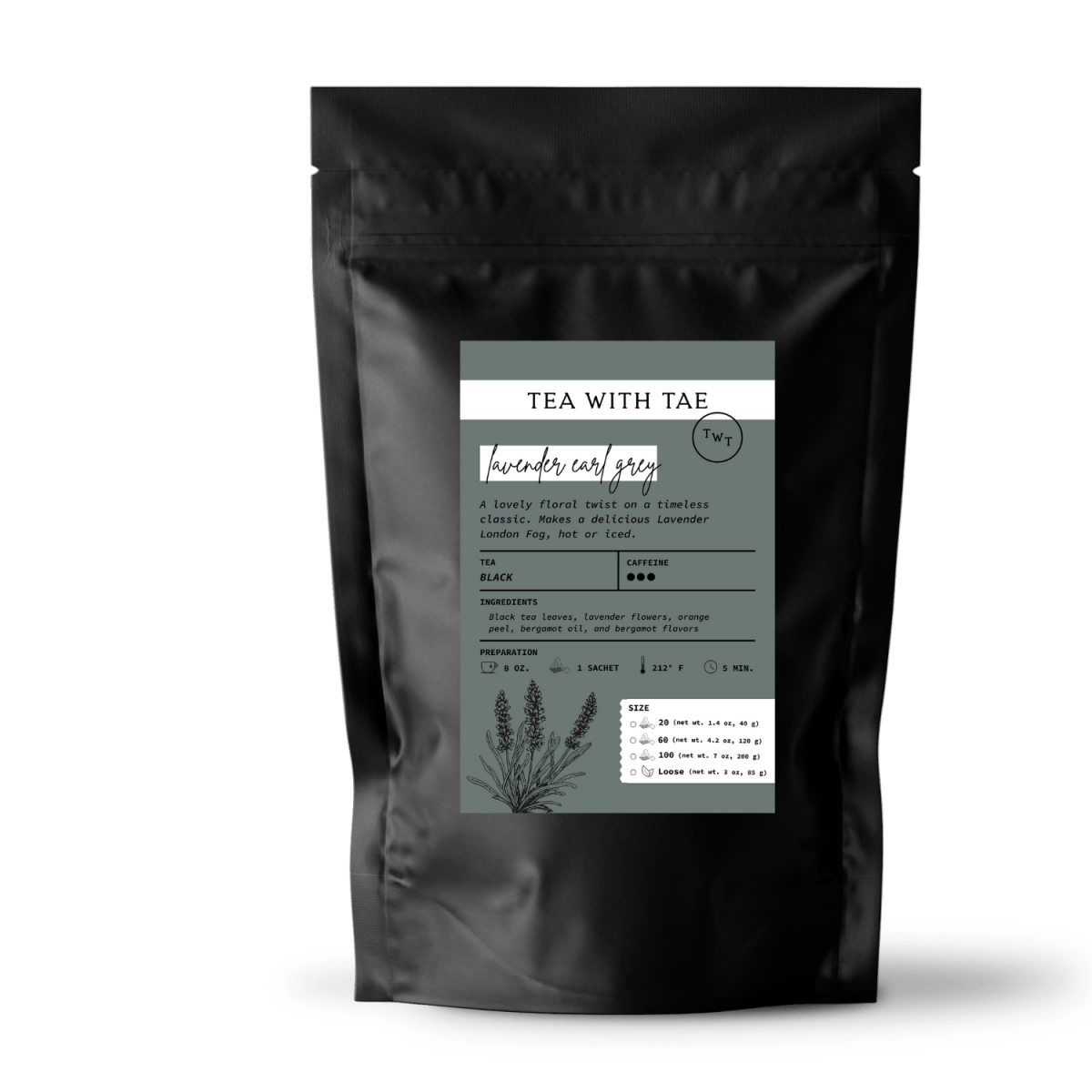 Tea with Tae Lavender Earl Grey Pouch