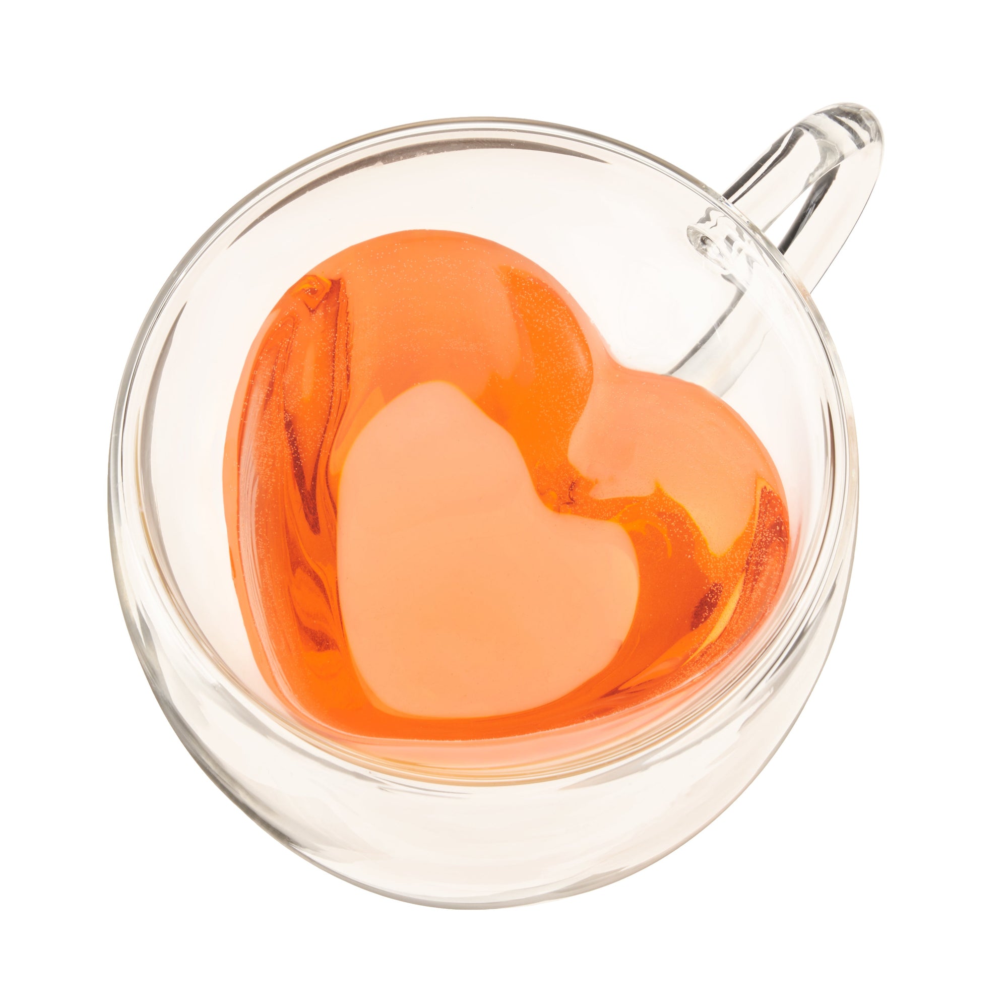 Pinky Up Kendall Heart Double Walled Glass Tea Mug