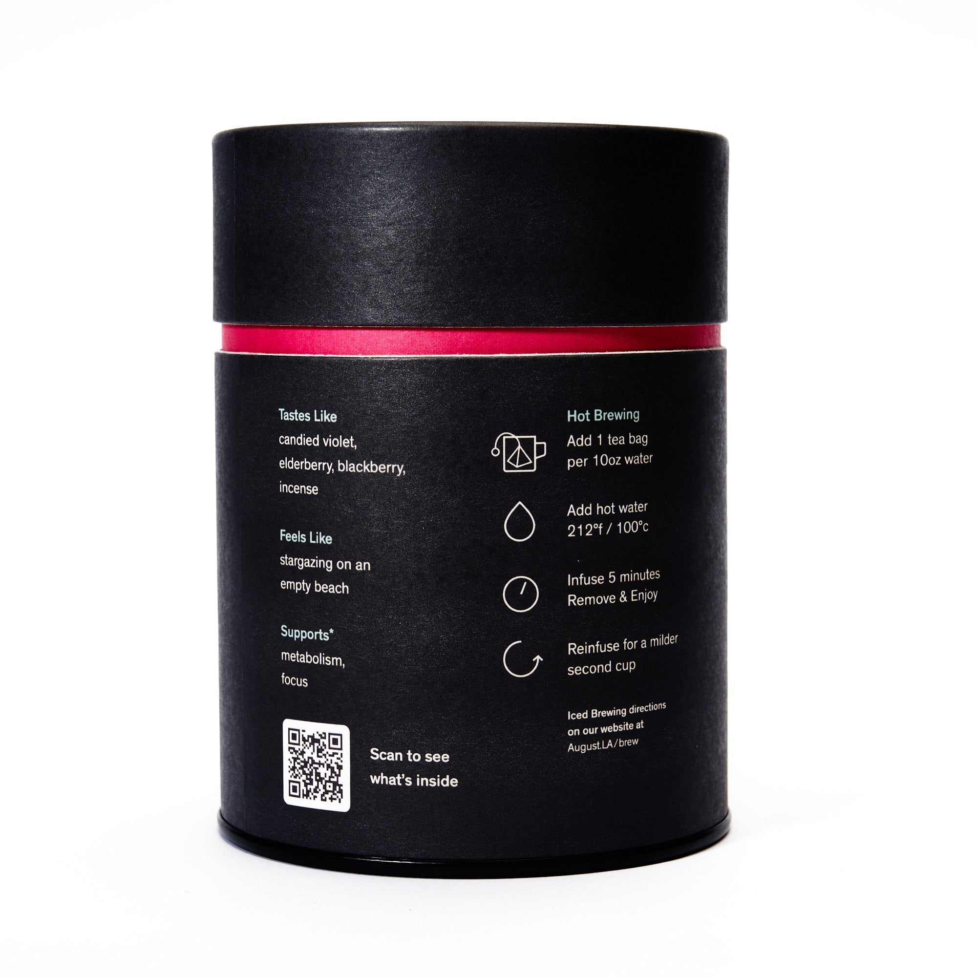 August Black Metallic - Violet Elderberry Black Tea (15 Tea Bags)