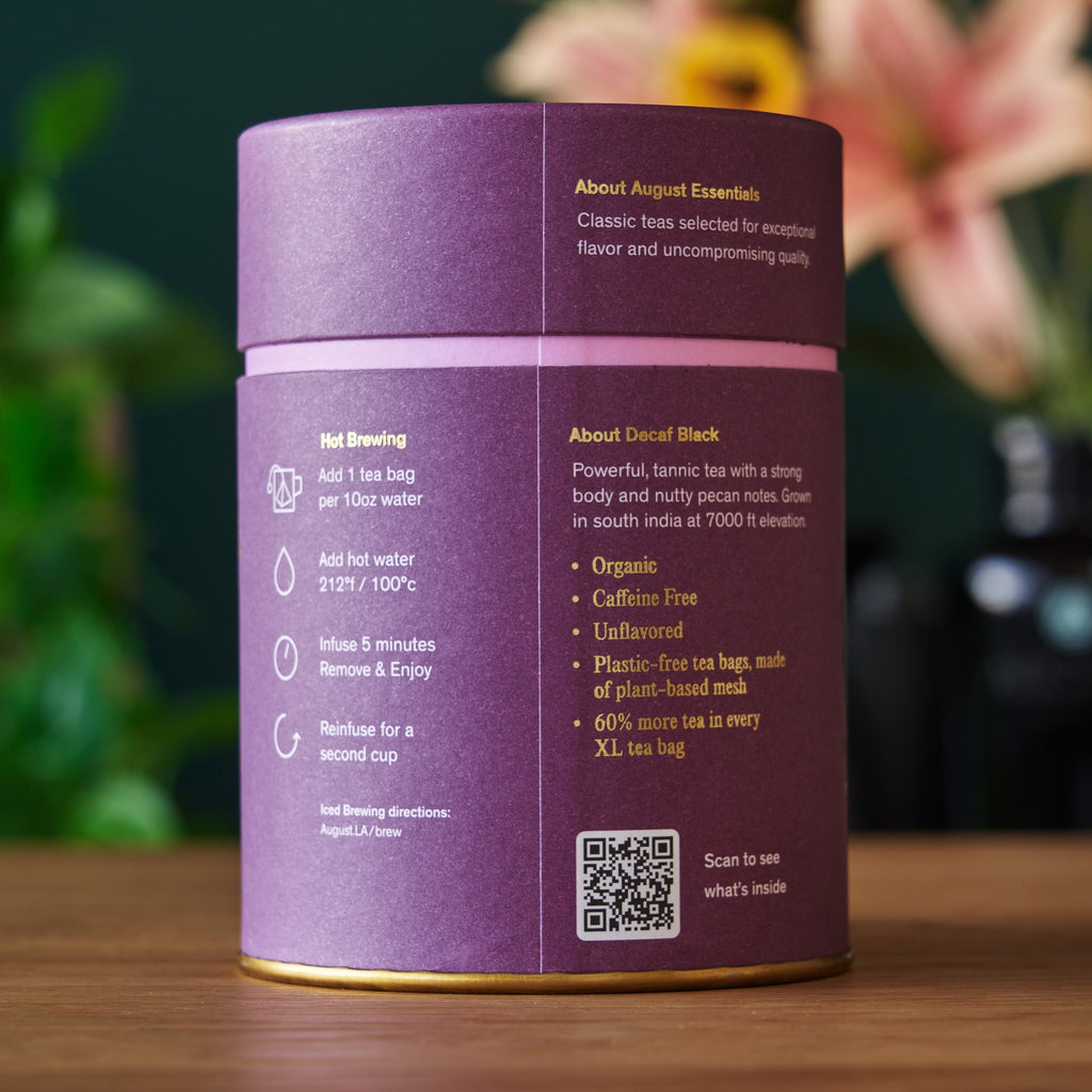 August Essentials Decaf Black Black Tea - 15 Tea Bags