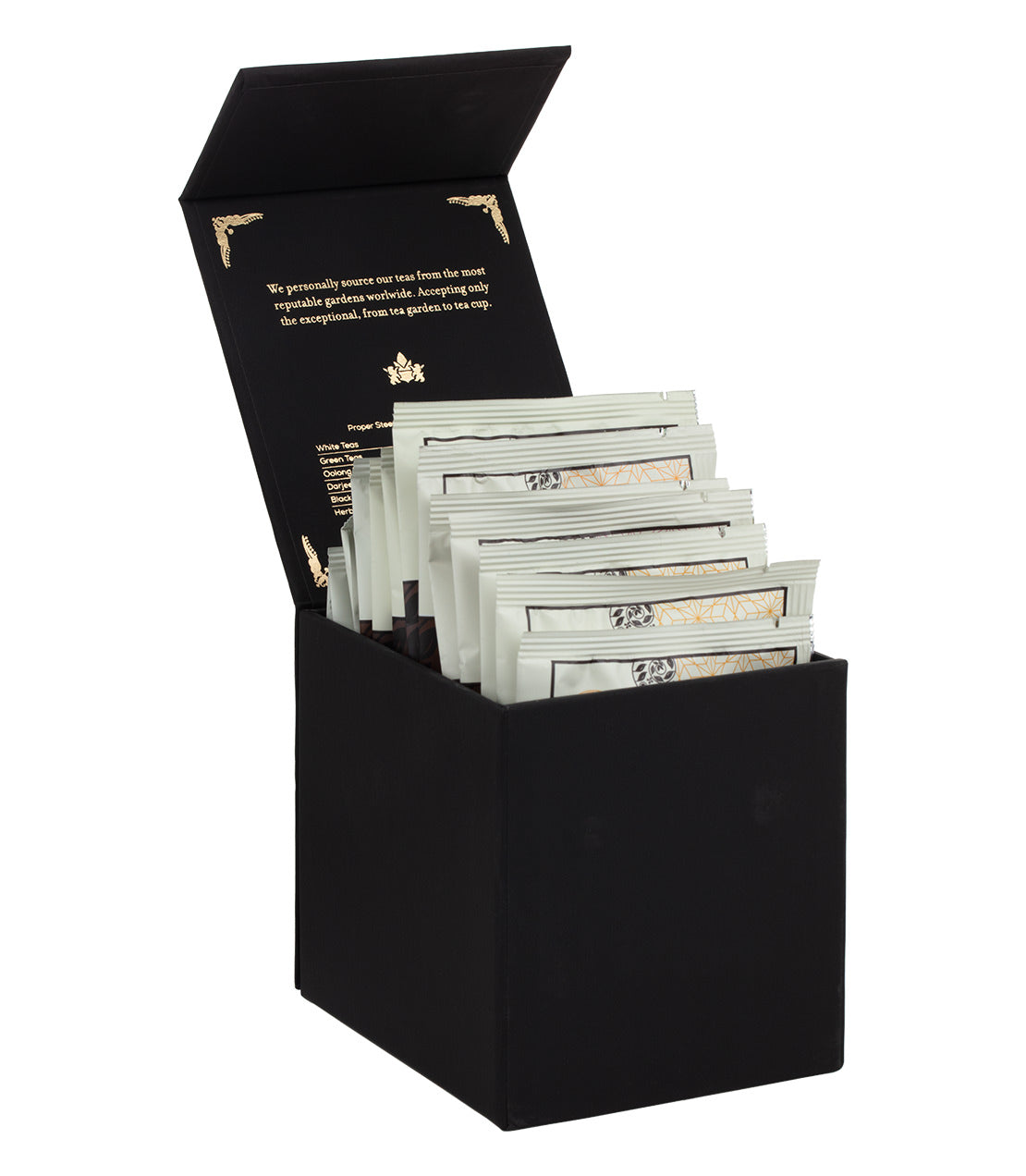 Harney & Sons Harney Heritage – Herbal & Decaf Wrapped Sachet Sampler Black Box