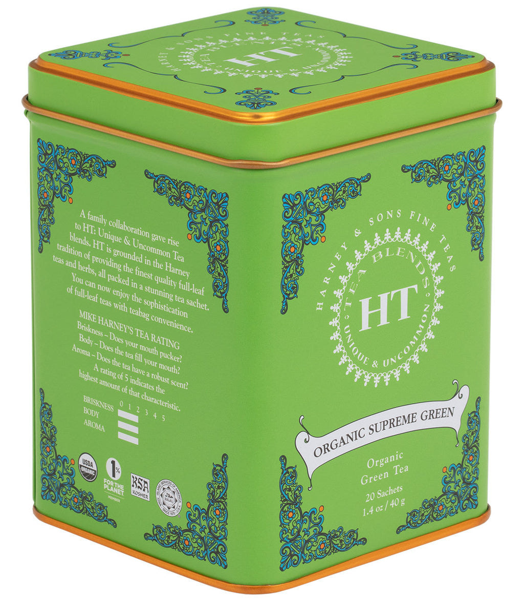Harney & Sons Organic Supreme Green, HT Tin of 20 Sachets