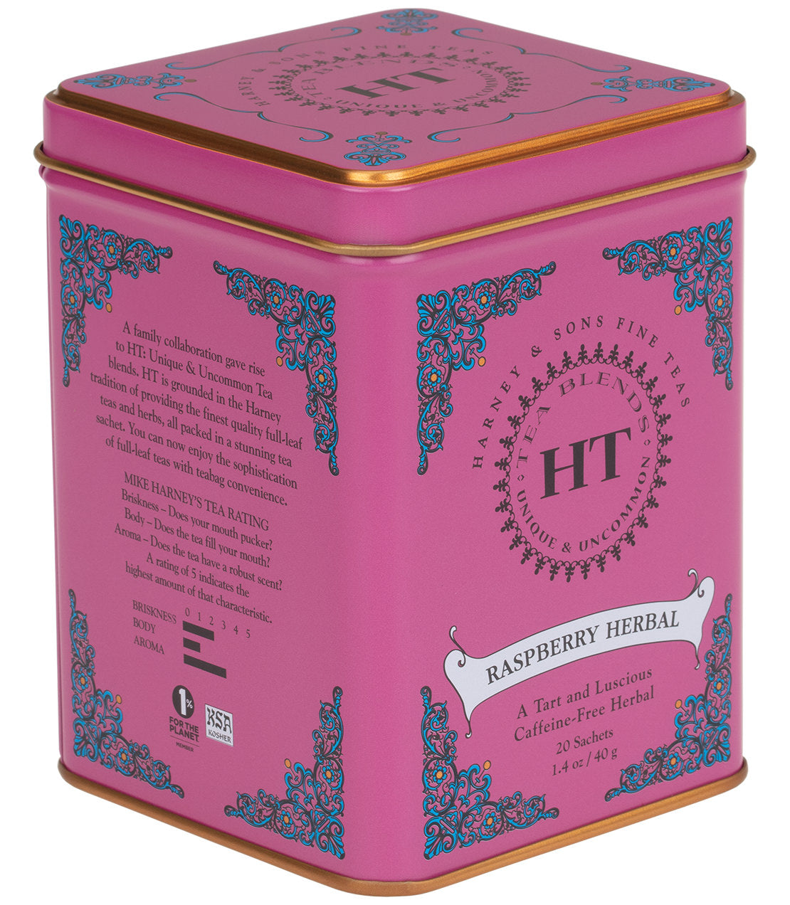 Harney & Sons Raspberry Herbal, HT Tin of 20 Sachets