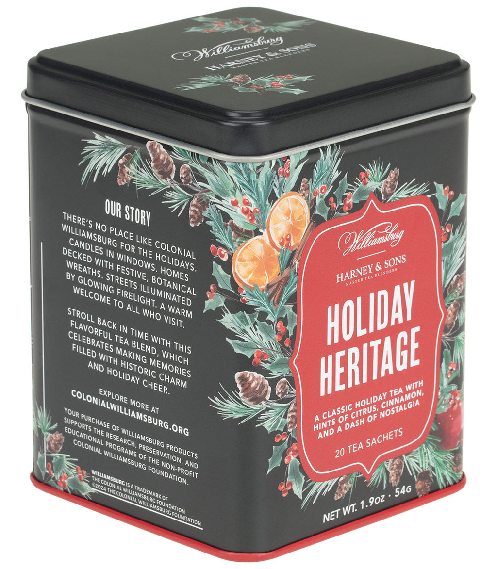 Harney & Sons Williamsburg Holiday Heritage Tea, Tin of 20 Sachets