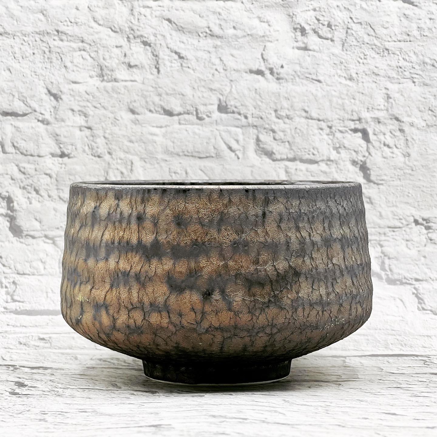 Inoue Tea Kinkessho Bronze Mino-yaki Chawan - Thumbnail 3