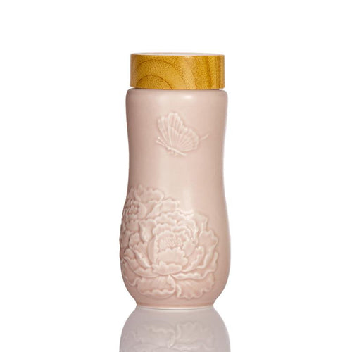Acera Golden Age Peony Ceramic Tea Tumbler