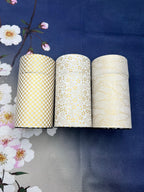 Inoue Tea Kenran Hana White Washi Paper Wrapped Tea Canister (L) - Japanese Chazutsu