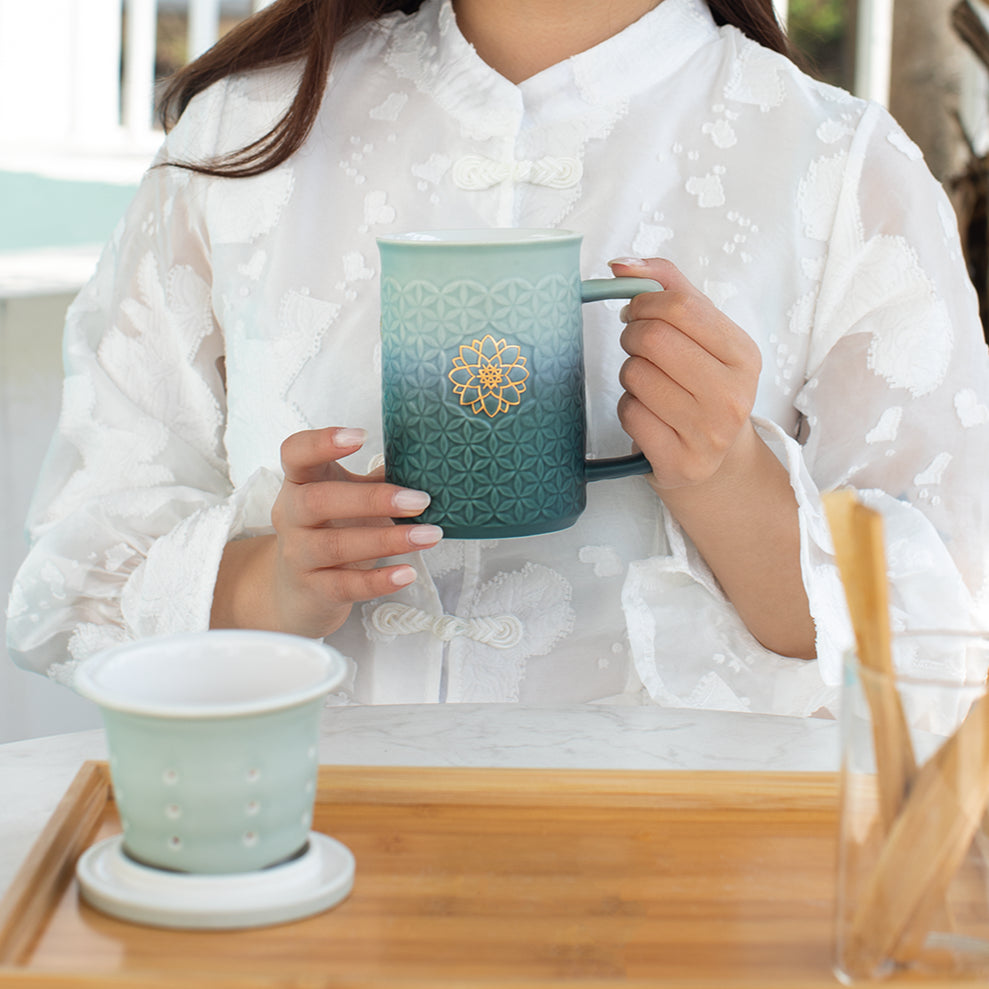 Acera Flower of Life 3-in-1 Tea Mug with Infuser