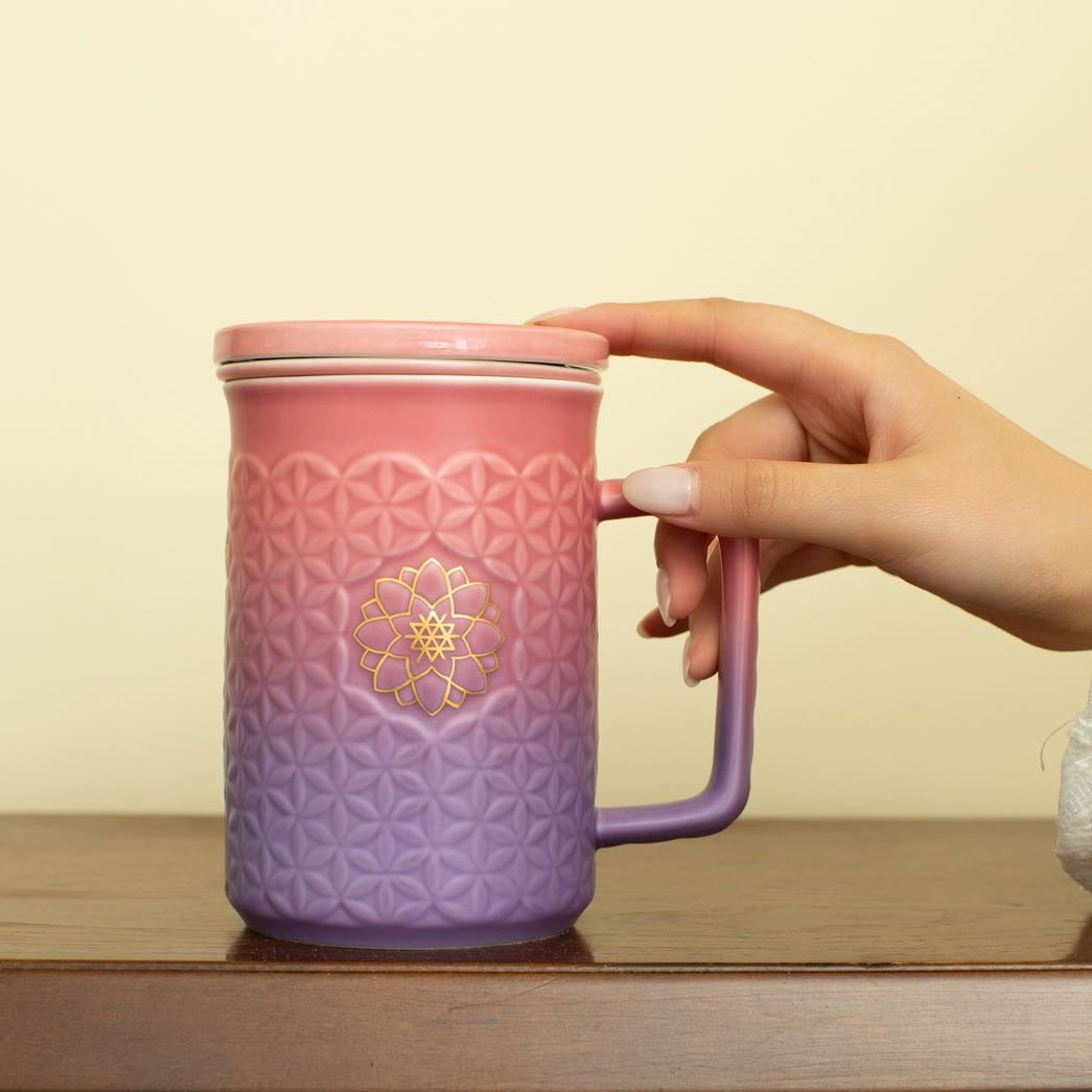 Acera Flower of Life 3-in-1 Tea Mug with Infuser