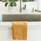 Stone Washed Linen Tea Towel - Gold