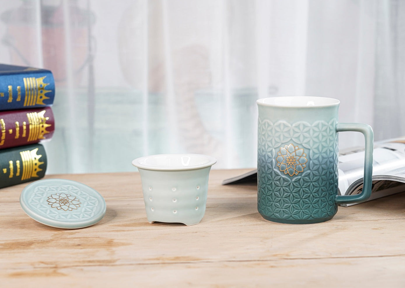 Acera Flower of Life 3-in-1 Tea Mug with Infuser