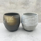 Inoue Tea Ishin Mountain Gray Mino-yaki Yunomi - Japanese Teacup