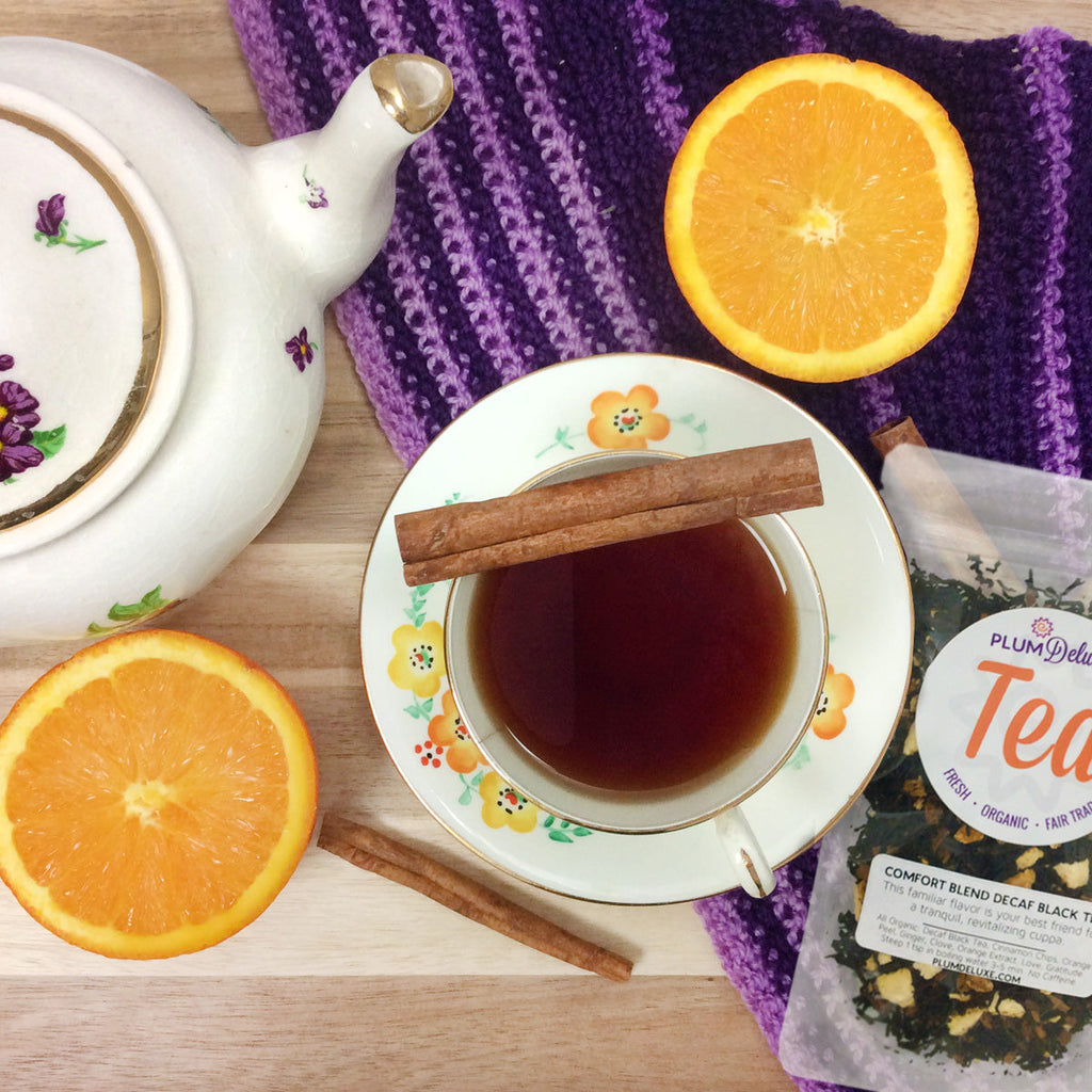 Plum Deluxe Comfort Blend Decaf Black Tea (Orange - Cinnamon)