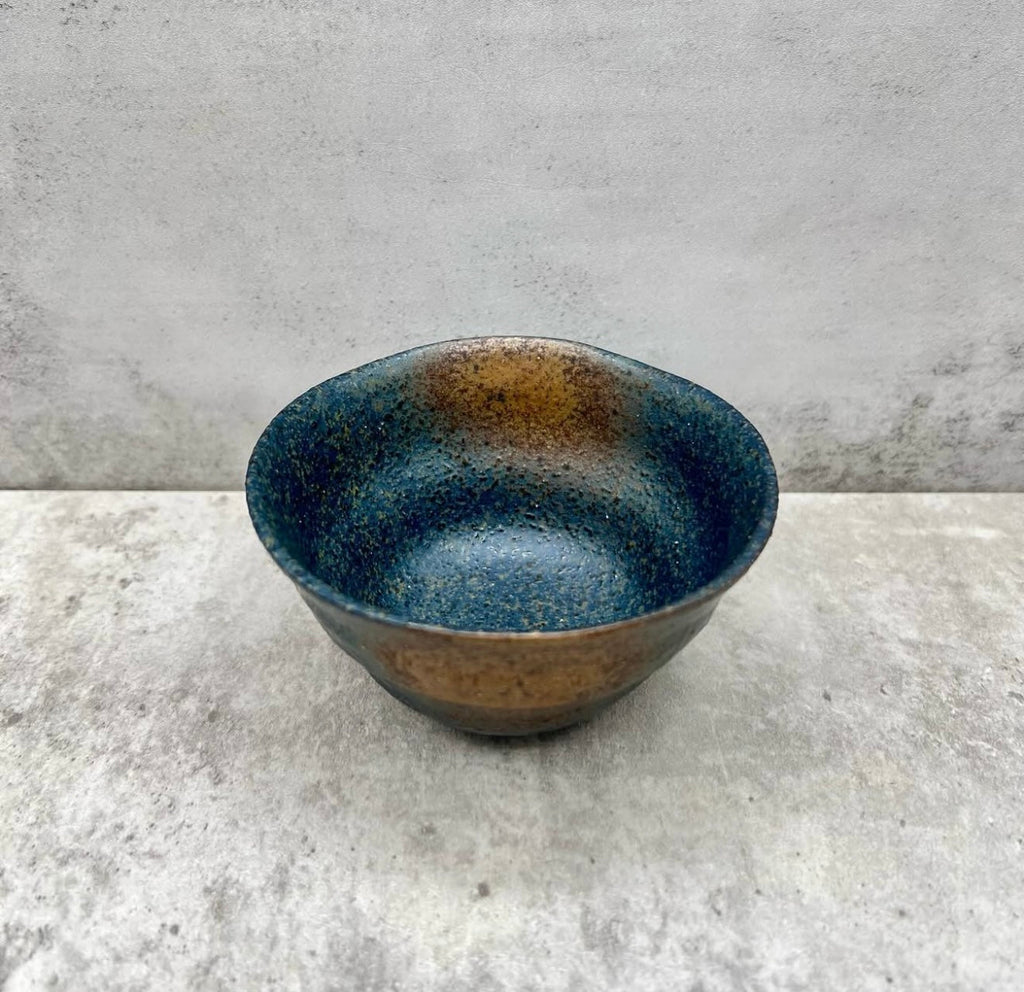 Inoue Tea Rokubei Black Bizen-yaki Yunomi - Japanese Sencha Teacup