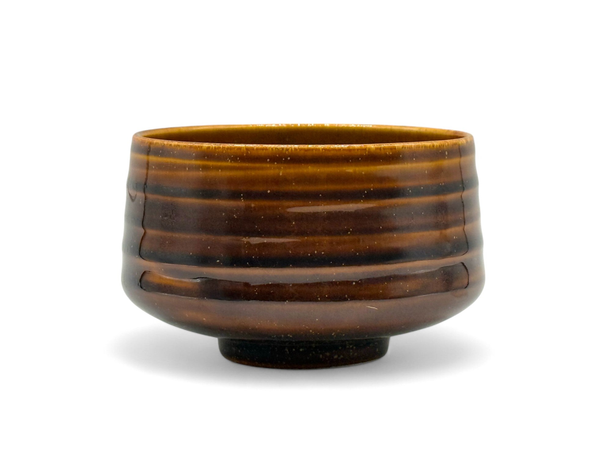Ame Kessho Brown Mino-yaki Chawan - Japanese Matcha Bowl - Thumbnail 3