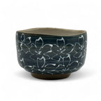 Inoue Tea Maizakura Kuro Black Mino-yaki Chawan - Japanese Matcha Bowl