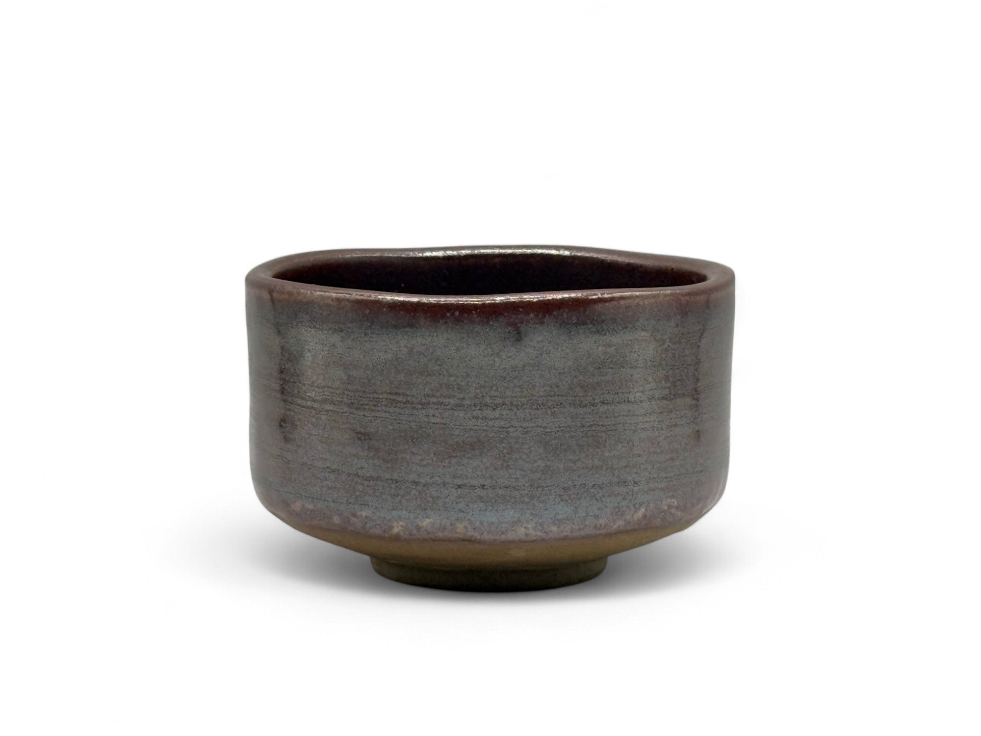 Buronzu Red Mino-yaki Chawan - Japanese Matcha Bowl - Thumbnail 2