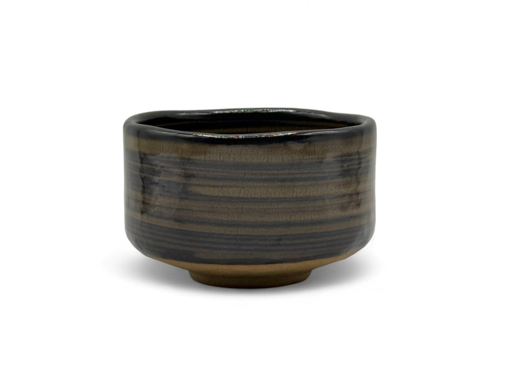 Inoue Tea Kokuyu Glaze Brown Mino-yaki Chawan - Japanese Matcha Bowl
