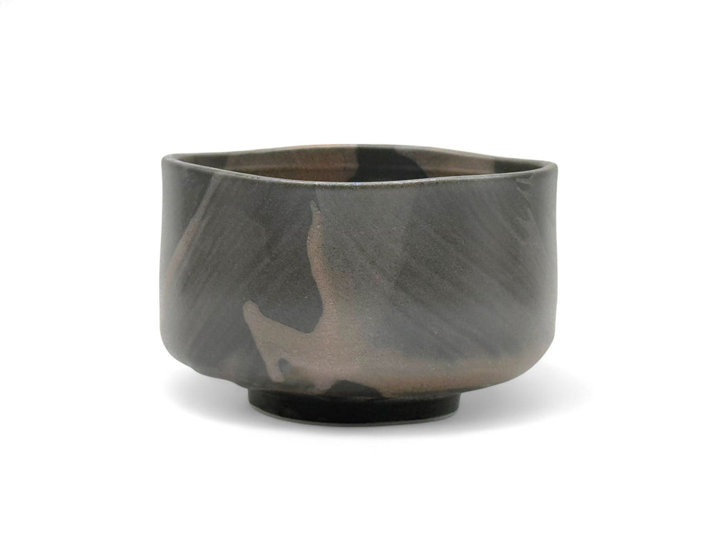 Inoue Tea Tataki Brown Mino-yaki Chawan - Japanese Matcha Bowl
