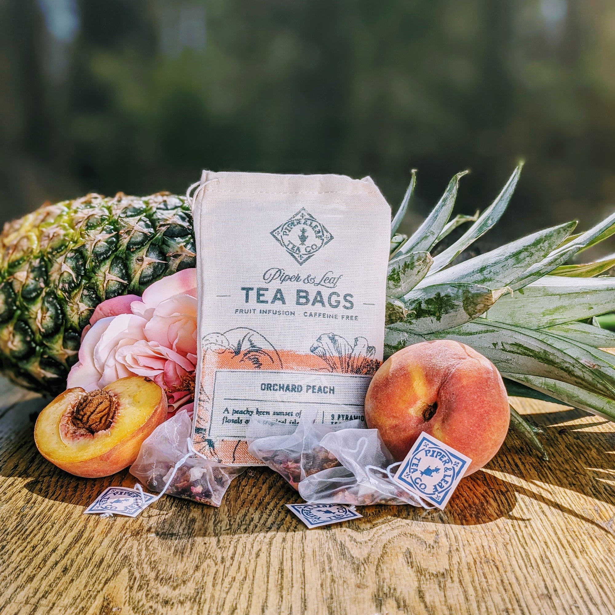 Piper and Leaf Orchard Peach 9ct Tea Bags in Muslin