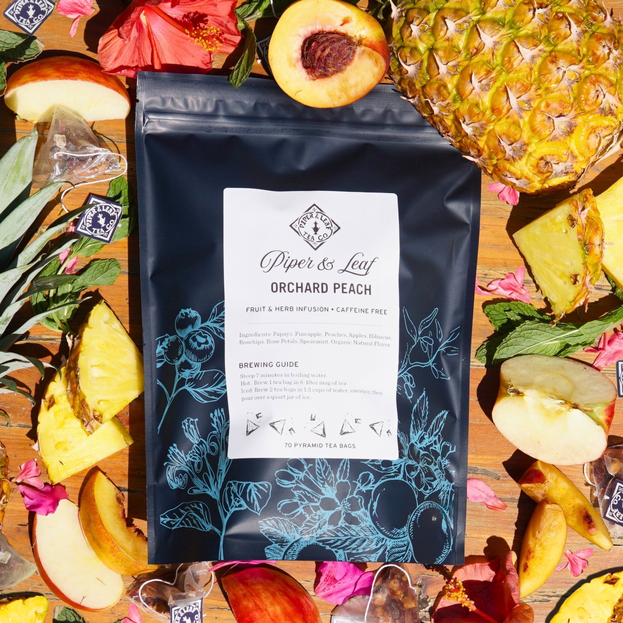Piper and Leaf Orchard Peach Bulk Sachets - 70ct Tea Bags