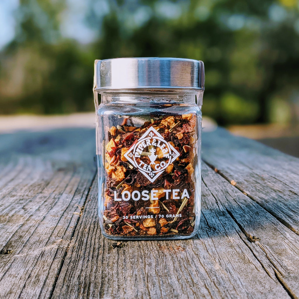 Piper and Leaf Strawberry Shindig Glass Jar of Loose Leaf Tea - 30 Servings