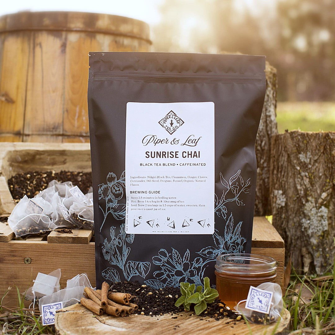 Piper and Leaf Sunrise Chai Bulk Sachets - 70ct Tea Bags