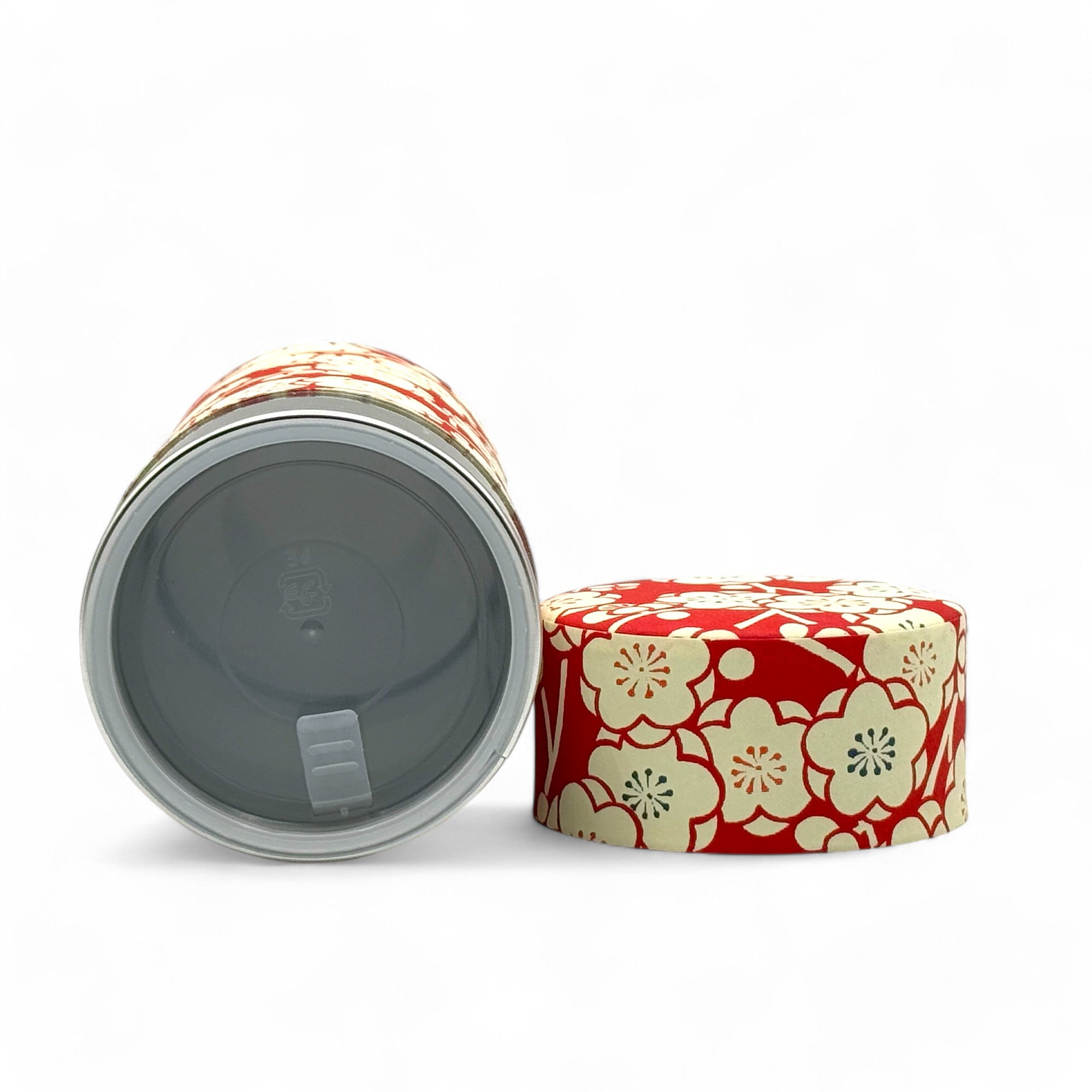 Inoue Tea Sakura Red Washi Paper Wrapped Tea Canister - Japanese Chazutsu