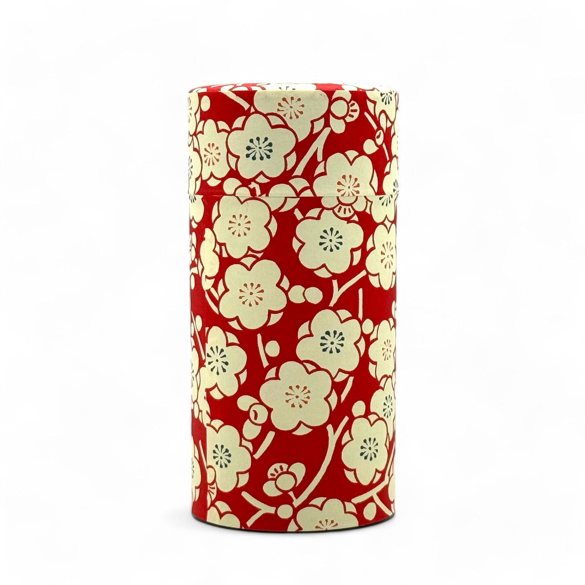 Inoue Tea Sakura Red Washi Paper Wrapped Tea Canister - Japanese Chazutsu