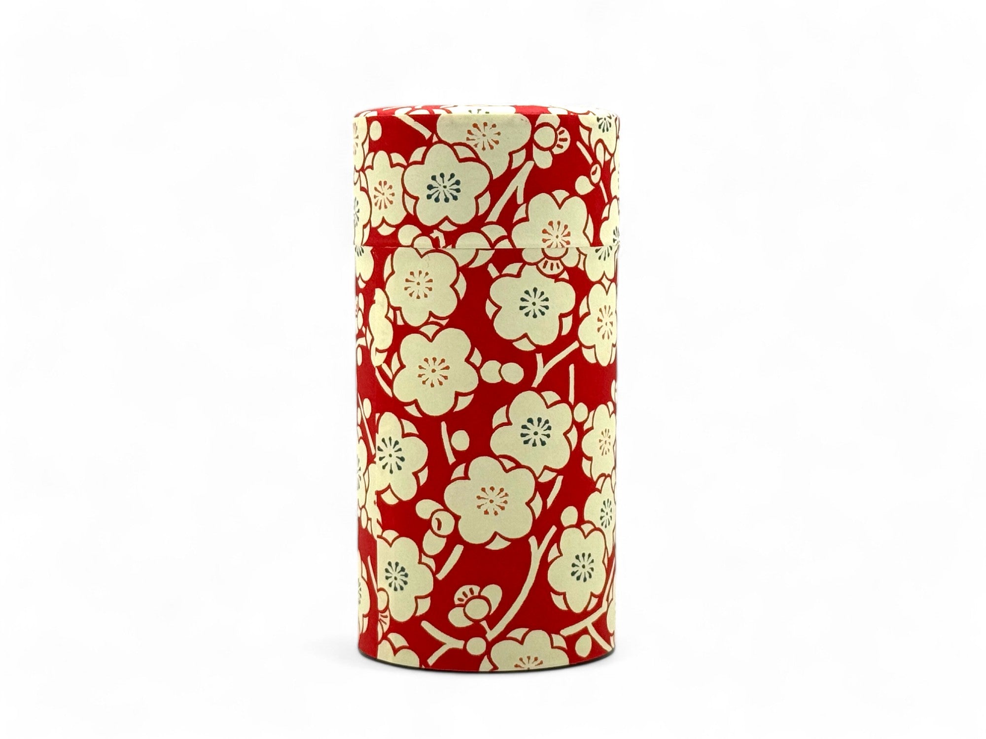 Inoue Tea Sakura Red Washi Paper Wrapped Tea Canister - Japanese Chazutsu