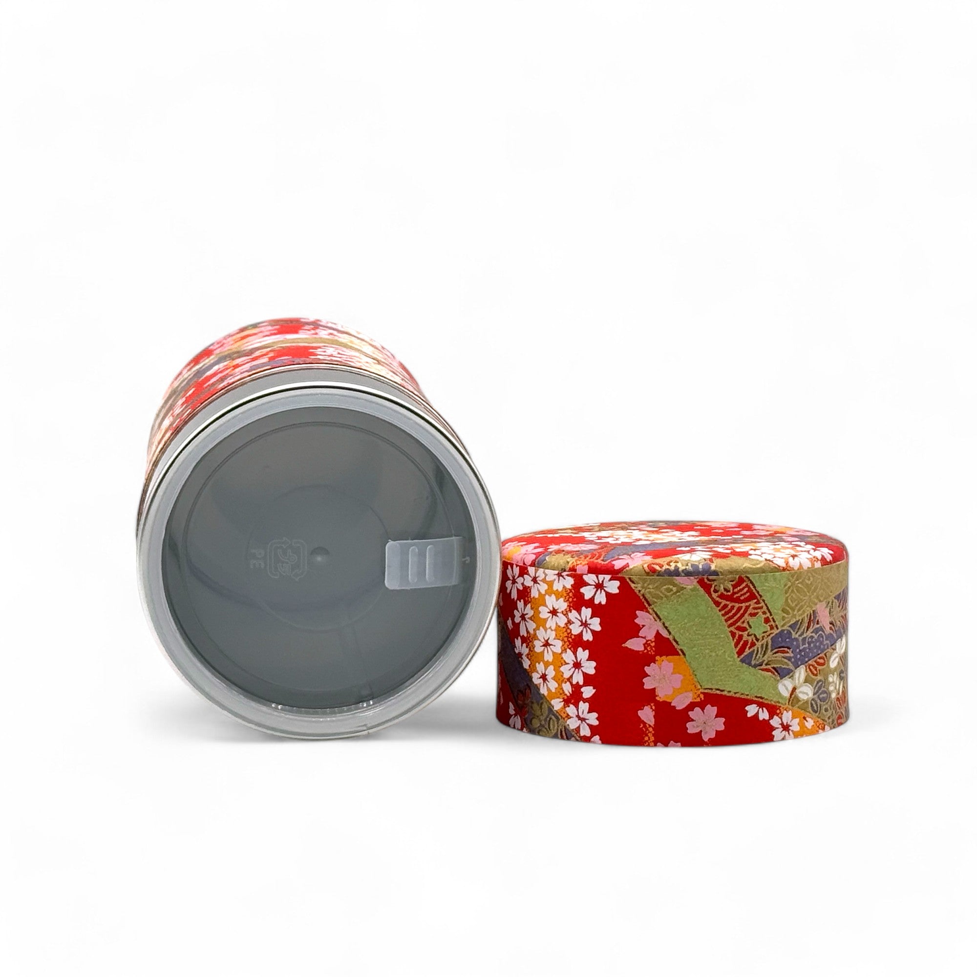 Inoue Tea Oiwai Red Washi Paper Wrapped Tea Canister (L) - Japanese Chazutsu