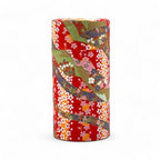 Inoue Tea Oiwai Red Washi Paper Wrapped Tea Canister (L) - Japanese Chazutsu