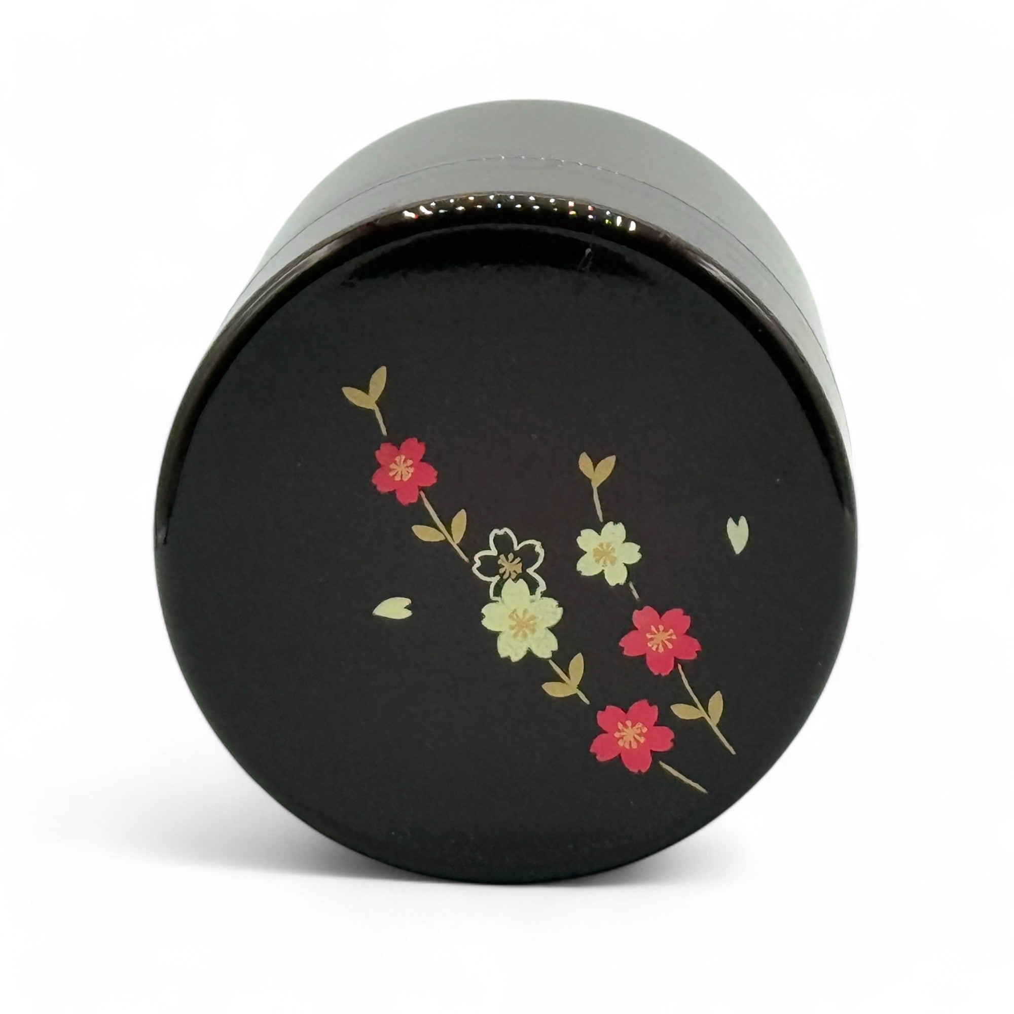 Inoue Tea Tame Flower Hana Brown Lacquered Resin Tea Canister - Japanese Chazutsu